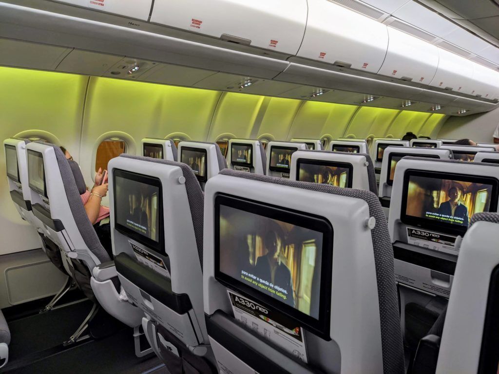 Cabine de aeronave, interno, passageiro, máquina, plaina