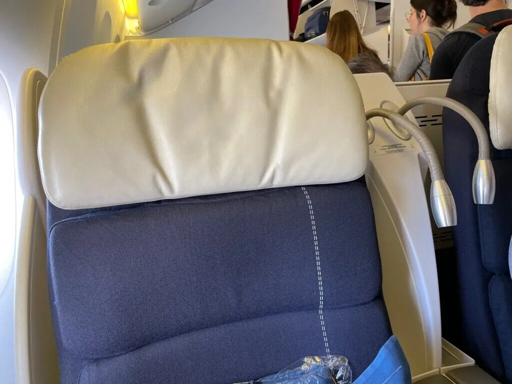 interno, Cabine de aeronave, passageiro, pessoa, azul