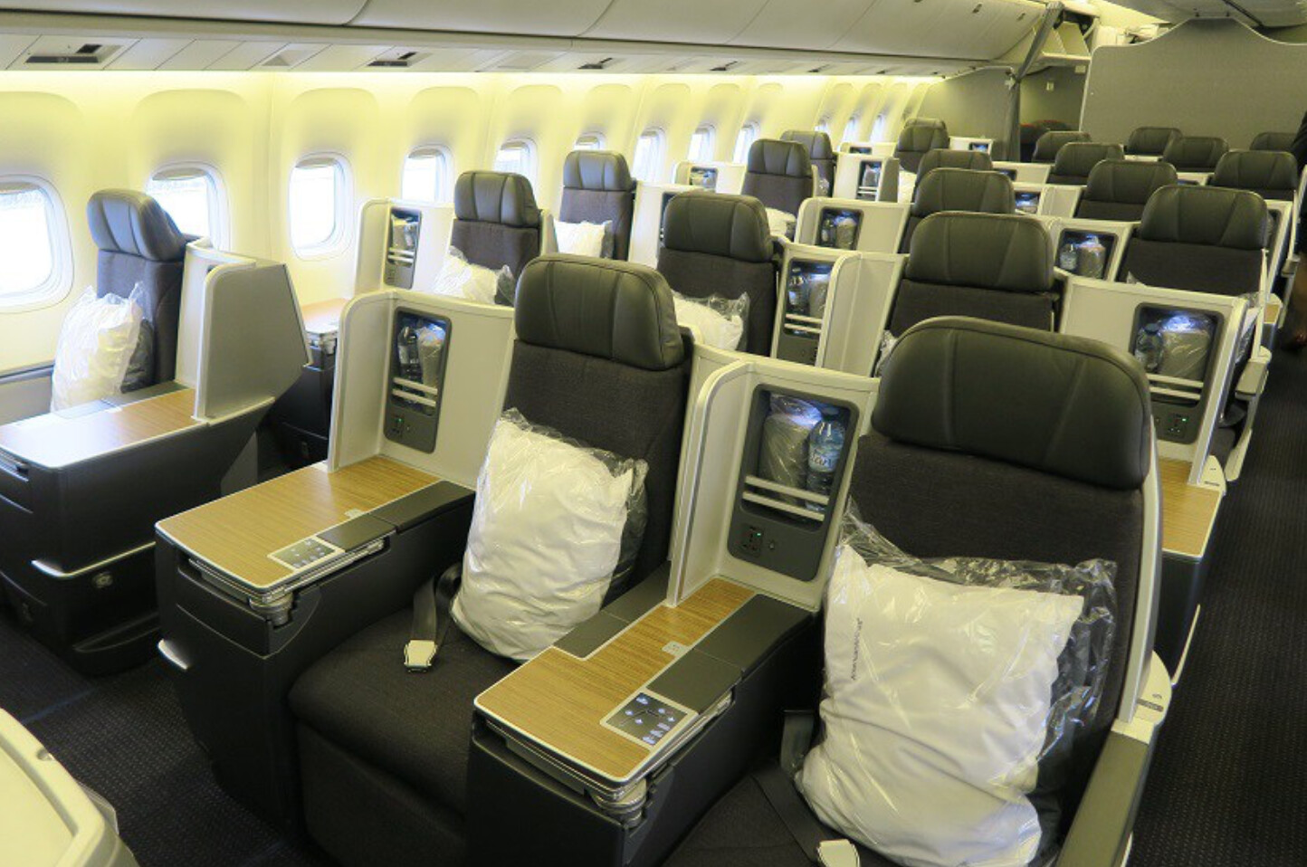 interno, Cabine de aeronave, passageiro, avião, trem