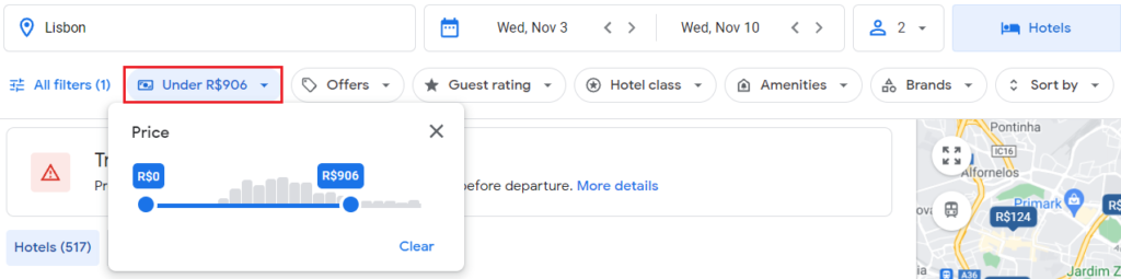 Como usar o Google Hotels para encontrar as melhores tarifas de hotéis
