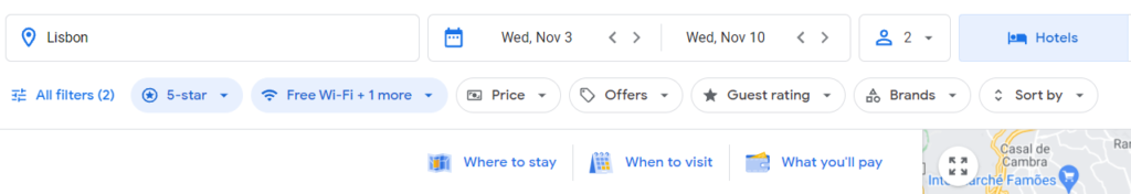 Como usar o Google Hotels para encontrar as melhores tarifas de hotéis