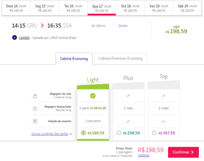 Promoção De Passagens Latam Pass - Trechos Nacionais A Partir De 1.7 ...