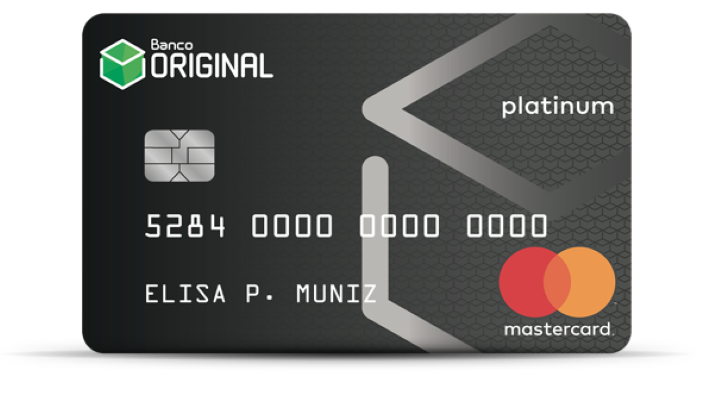 Cartões de crédito do Banco Original Mastercard Platinum. Conheça os benefícios.