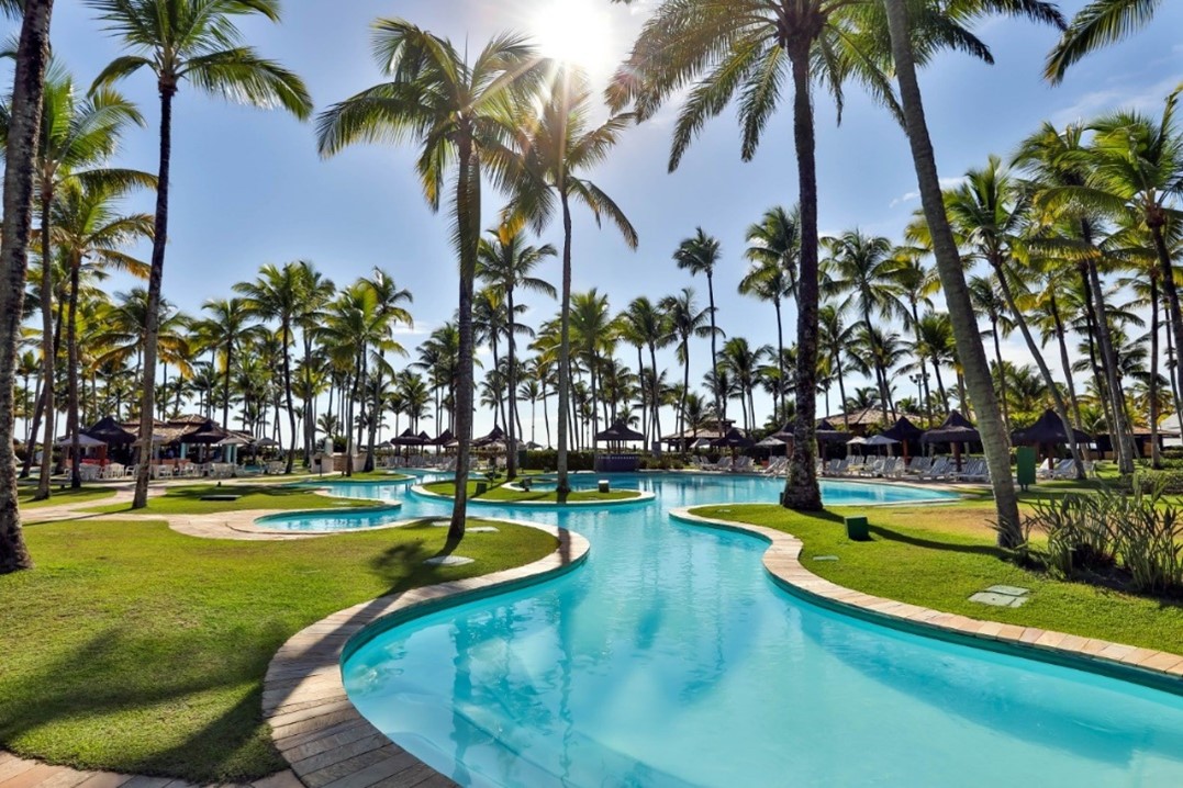 palmeira, outdoor, piscina, água, planta, céu, árvore, Arecales, Estância termal, Cidade resort, hotel, Babaçu, Resort à beira-mar, construção, grama, palma, resort, férias, nadar, praia