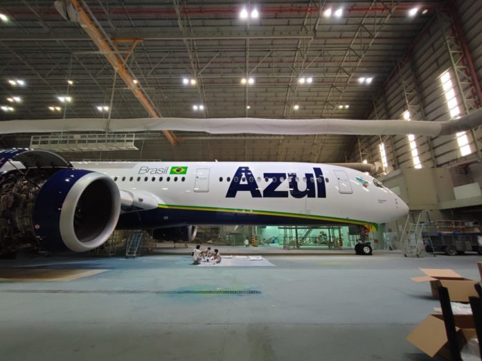 Azul recebe o seu primeiro Airbus A350