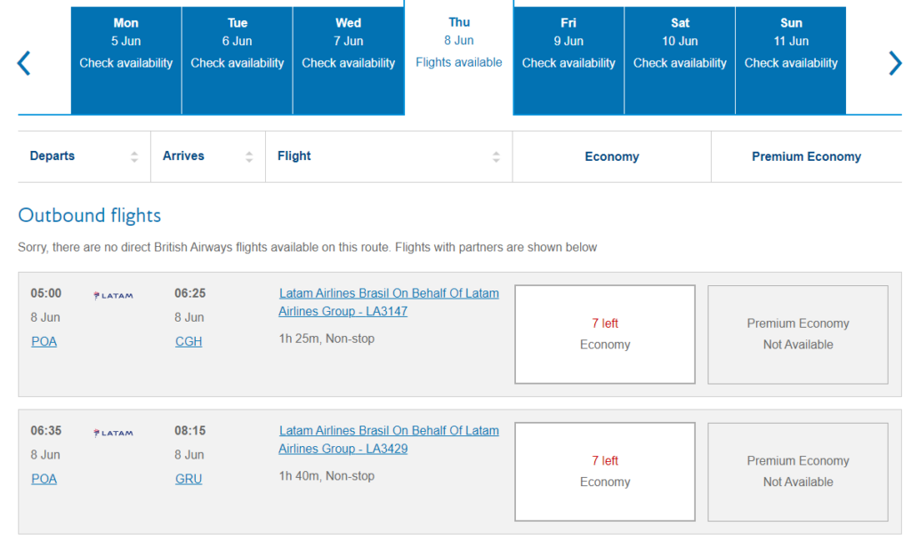 Emita online voos nacionais LATAM no programa Executive Club da British Airways - Com tabela Fixa!
