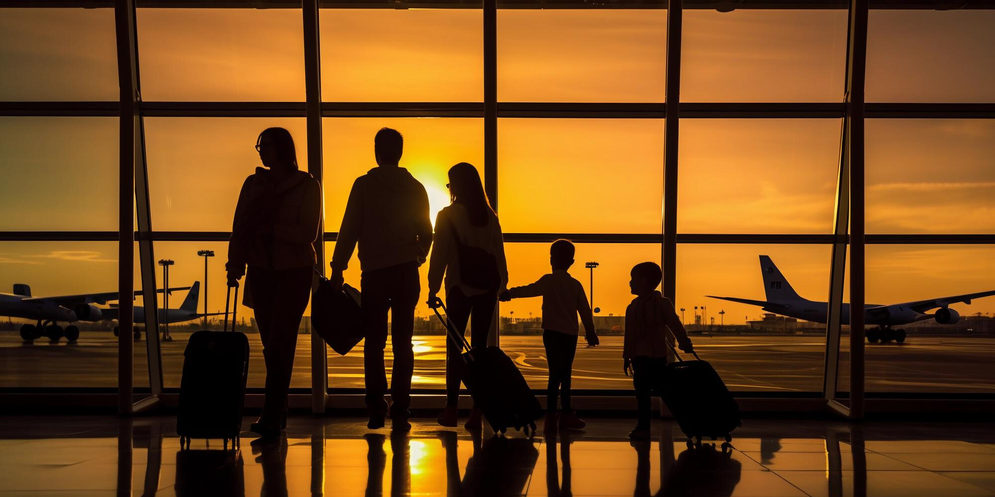 família-viagem-avião-aeroporto Economize até 20% ao resgatar passagens nacionais com pontos no Azul Fidelidade