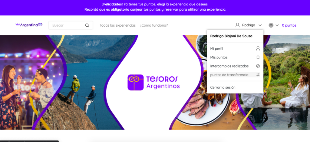 Como transferir crédito no programa Tesoros Argentinos