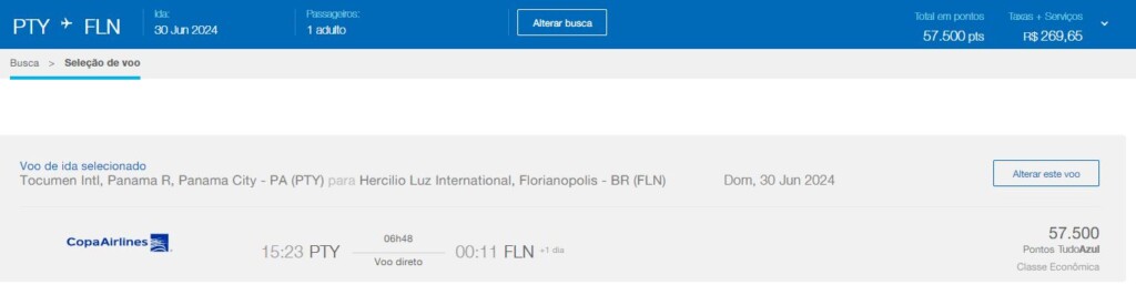 Aproveite! Ampla disponibilidade em emissões com pontos na tarifa award com a Copa Airlines entre Florianópolis e o Panamá