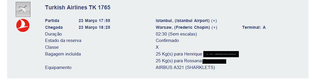 Compartilhando Emissões: Istambul para Varsóvia voando Turkish com pontos Azul
