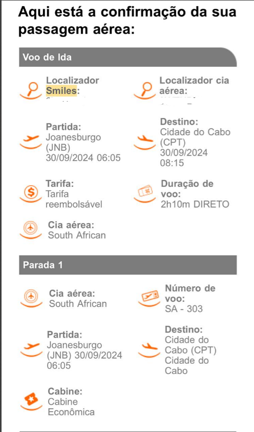 Compartilhando Emissões: Joanesburgo para a Cidade do Cabo voando South African Airways com milhas Smiles   