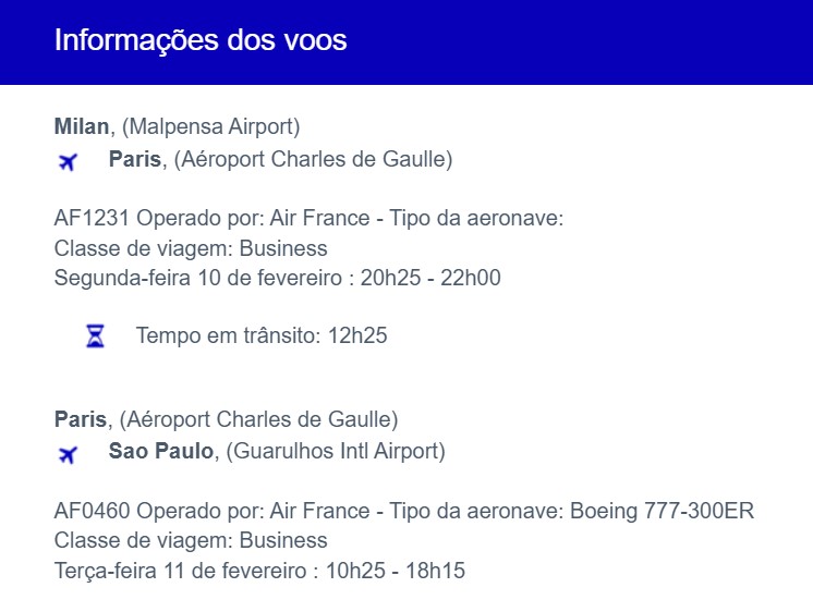 Compartilhando emissões: Milão para Guarulhos voando Air France em classe executiva com milhas Flying Blue