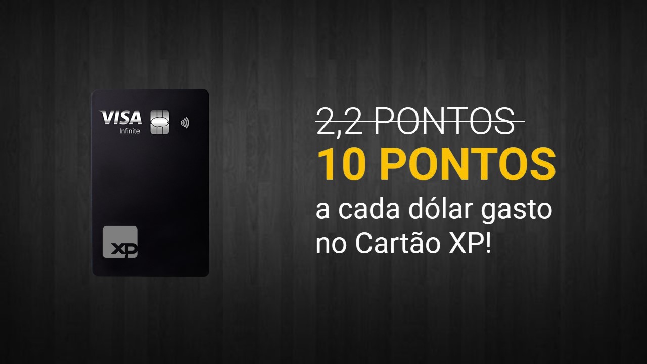 XP oferece 10 pontos por dólar gasto no seu cartão a novos clientes