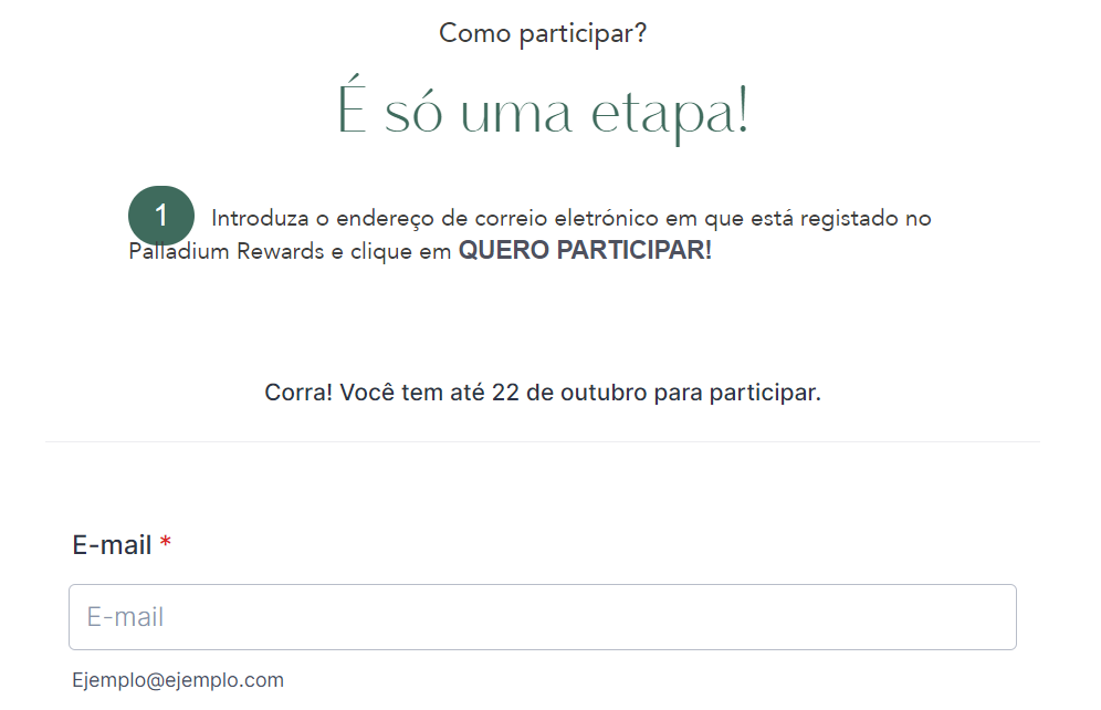 sorteio de pontos palladium rewards