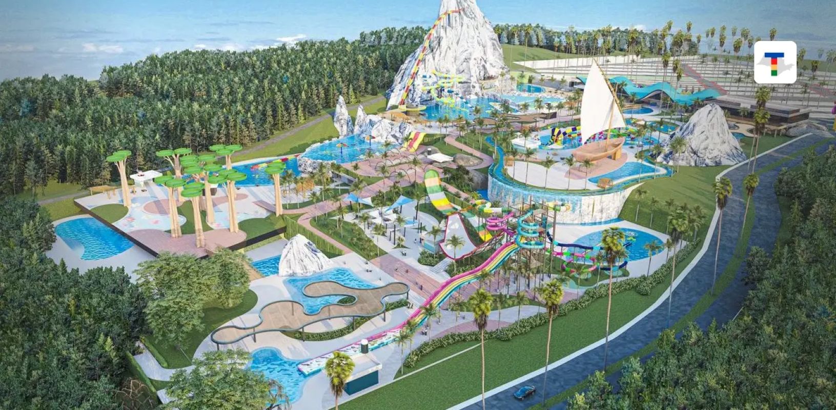 árvore, construção, playground, planta, céu, casa, outdoor