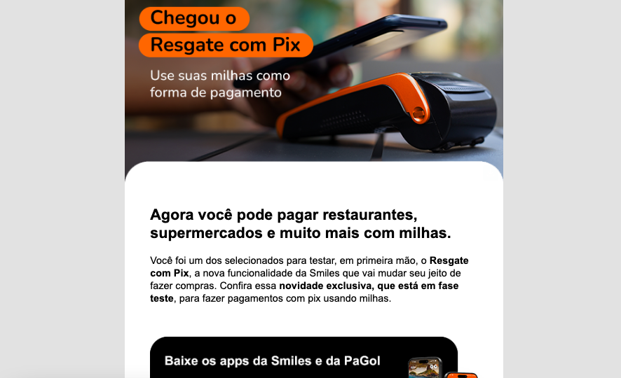 Smiles lança Resgate com Pix
