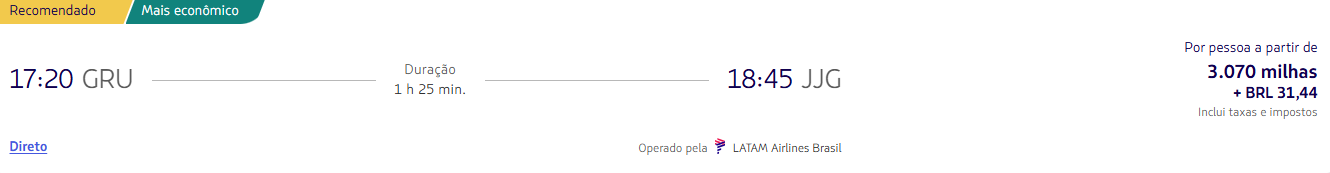 LATAM Pass tem trechos pelo Brasil a partir de 3.070 milhas