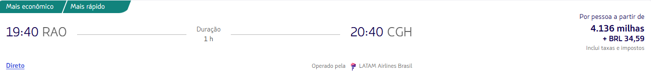 Trechos pelo Brasil a partir de 3.531 milhas LATAM Pass