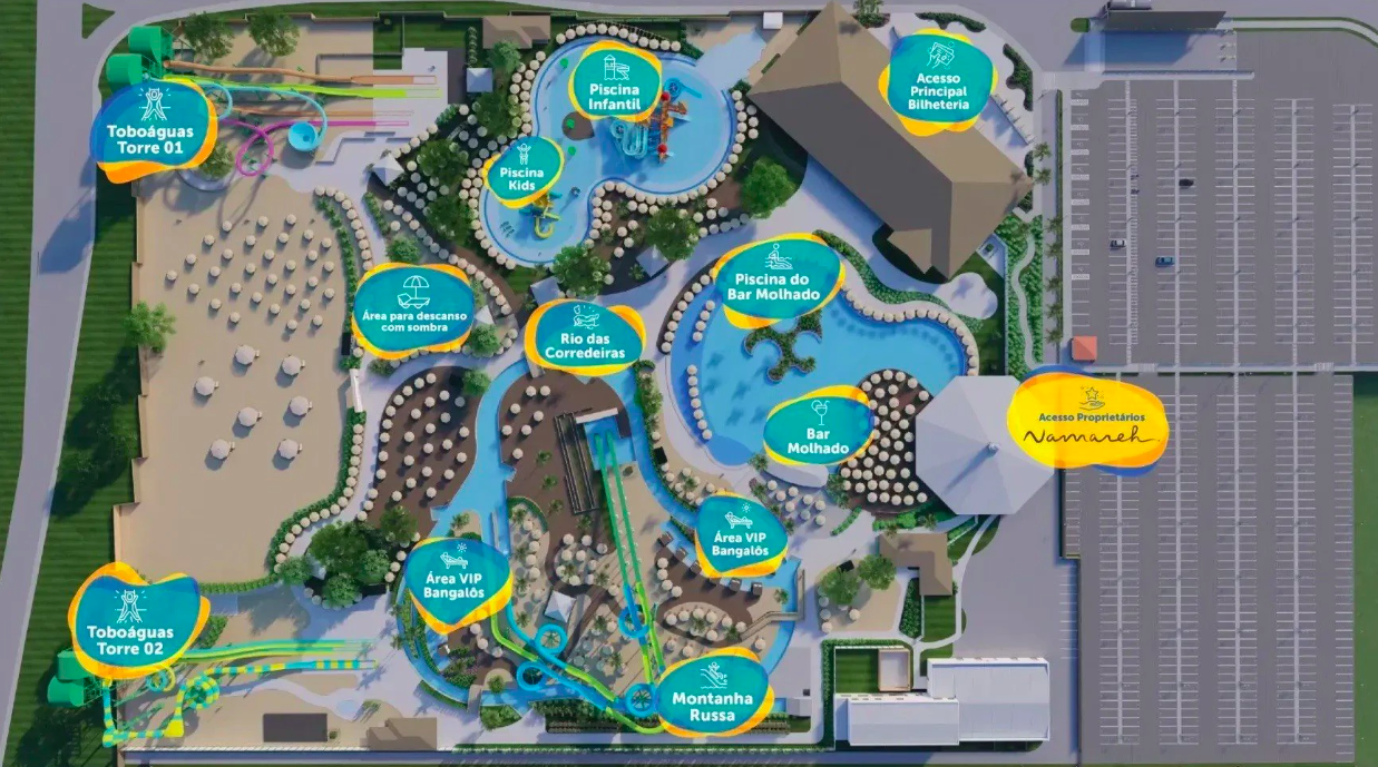 Parque Aquático Acquaventura, na Praia dos Carneiros, em Pernambuco