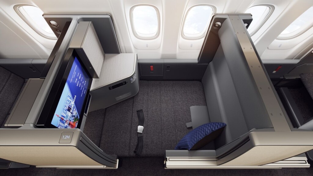 interno, Cabine de aeronave, The Room, no 787 da ANA, CLASSE EXECUTIVA