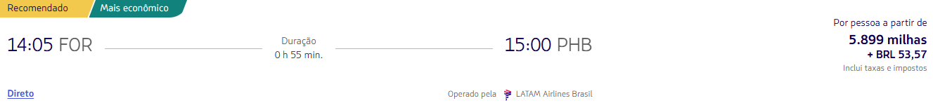 Trechos pelo Brasil a partir de 1.798 milhas LATAM Pass