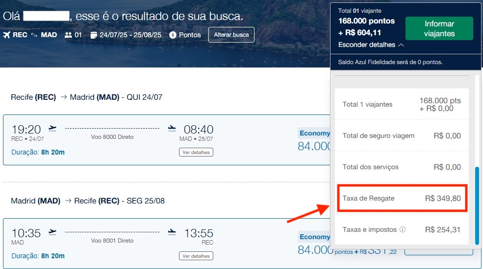 taxa de resgate clientes azul diamante