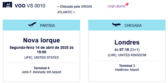 Compartilhando Emissões: Nova York para Londres voando na classe executiva da Virgin Atlantic