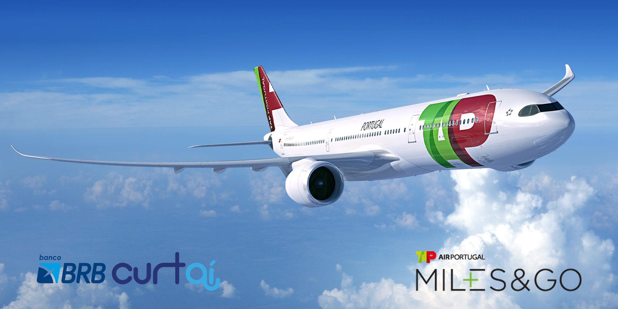 TAP BRB Miles&GO curtaí céu, Viagem aérea, texto, outdoor, aeronave, airbus, plaina, transporte, avião, avião de passageiros, Linha aérea, veículo, Engenharia aeroespacial, Motor de aeronave, Motor de jato, Flap, captura de tela, aviação, voo, nuvem, Jato, Aeronave de corpo estreito, Jato bimotor, asa, ar, aeroporto