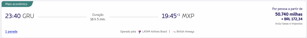 passagens milão milhas latam pass