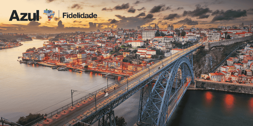Azul Fidelidade oferece 10% OFF em passagens para Porto com pontos