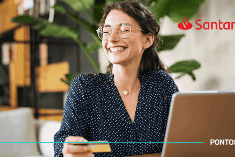 Banner Santander (reduzido) Temporada de férias Santander! Cashback no IOF, pontos em dobro e pontos bônus em novos cartões