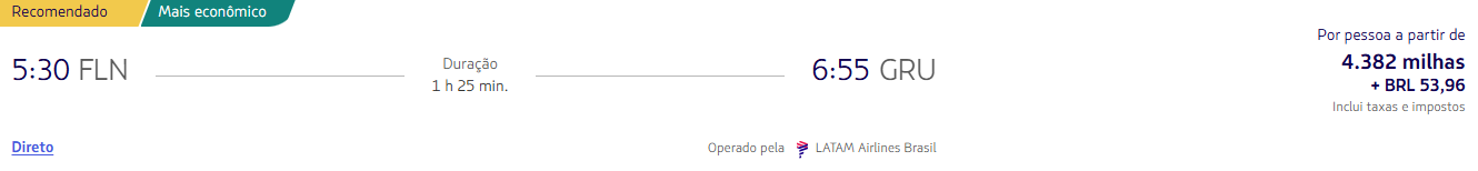 Trechos para São Paulo a partir de 4.382 milhas LATAM Pass