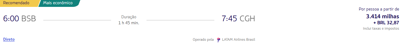Passagens nacionais a partir de 2.969 milhas LATAM Pass + taxas