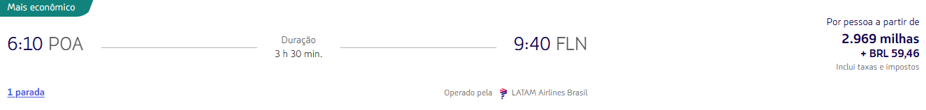 Passagens nacionais a partir de 2.969 milhas LATAM Pass + taxas