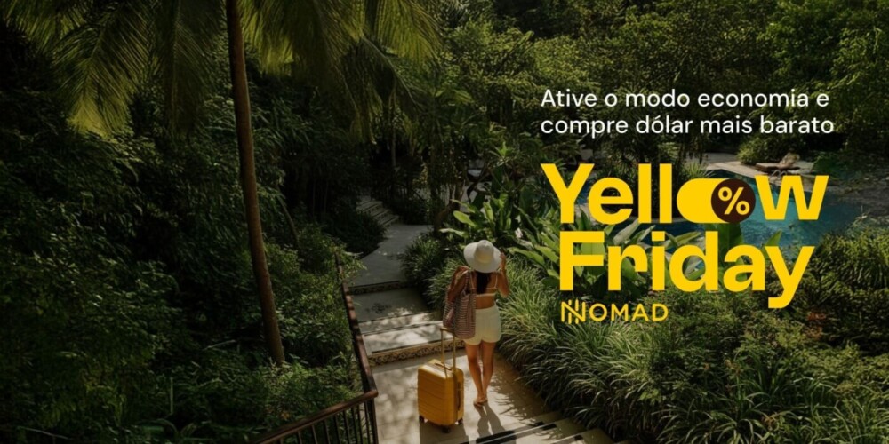 Ganhe R$ 0,25 OFF por dólar na primeira conversão na Nomad e acesso ao lounge