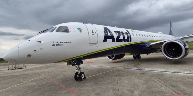 Azul recebe terceiro Embraer 195-E2 no mês de novembro