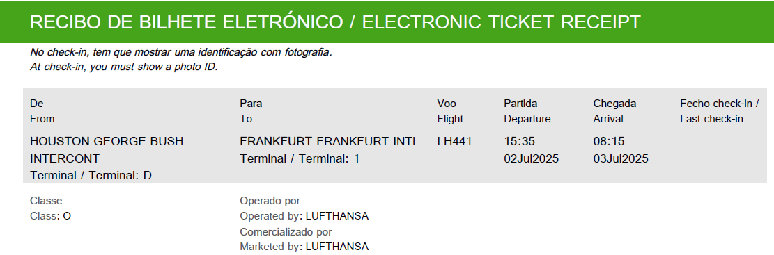 Compartilhando Emissões: Houston para Frankfurt na primeira classe da Lufthansa