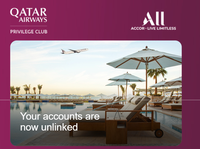 Exemplo de conta ALL Accor que estava vinculada ao Privilege Club da Qatar e foi desvinculada para posterior vinculação com o Azul Fidelidade.