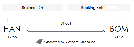 Compartilhando Emissões: Hanói para Mumbai voando em classe executiva.