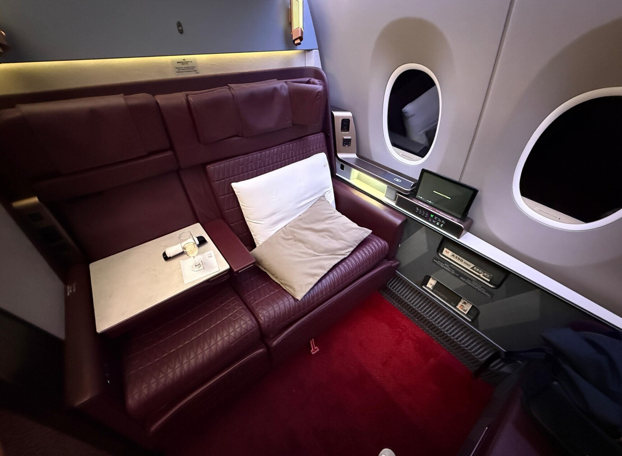 interno, Cabine de aeronave, parede, plaina