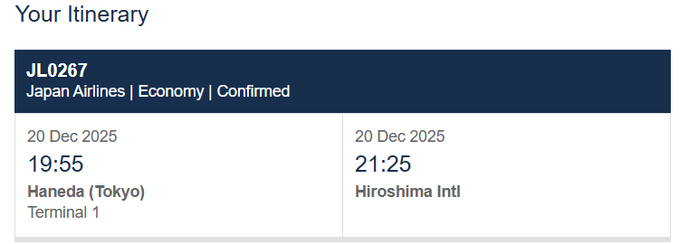 Compartilhando Emissões: Tóquio para Hiroshima voando com a Japan Airlines