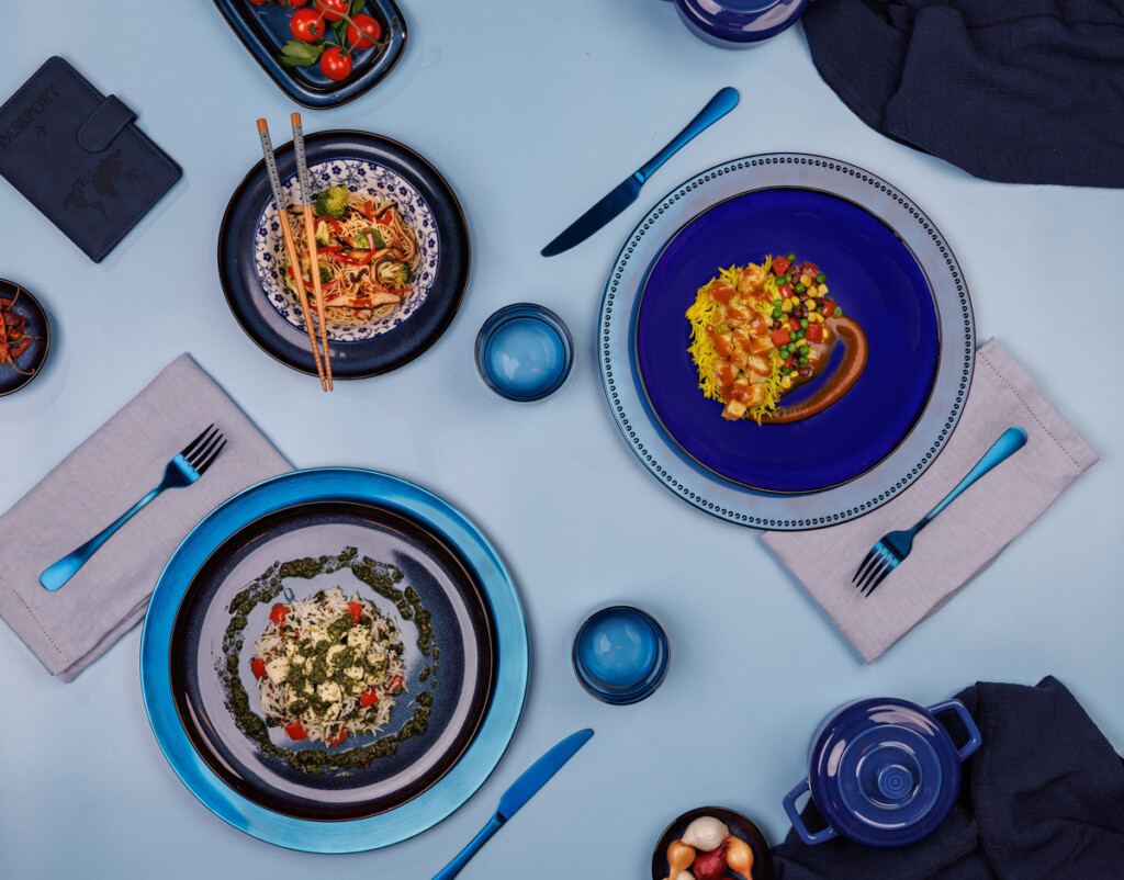 louça, placa, Prato, mesa, azul, interno, alimento