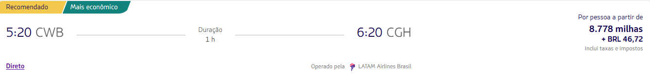 Alerta de passagens PPV! Trechos para São Paulo a partir de 5.184 milhas LATAM Pass