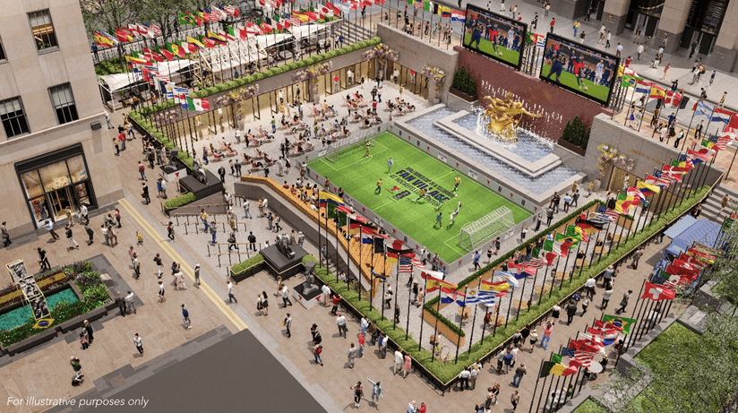 Rockfeller Center se transforma para Copa do Mundo 2026