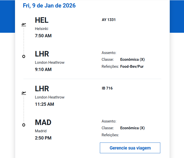 Compartilhando Emissões: Helsinki para Madri voando Iberia em classe econômica