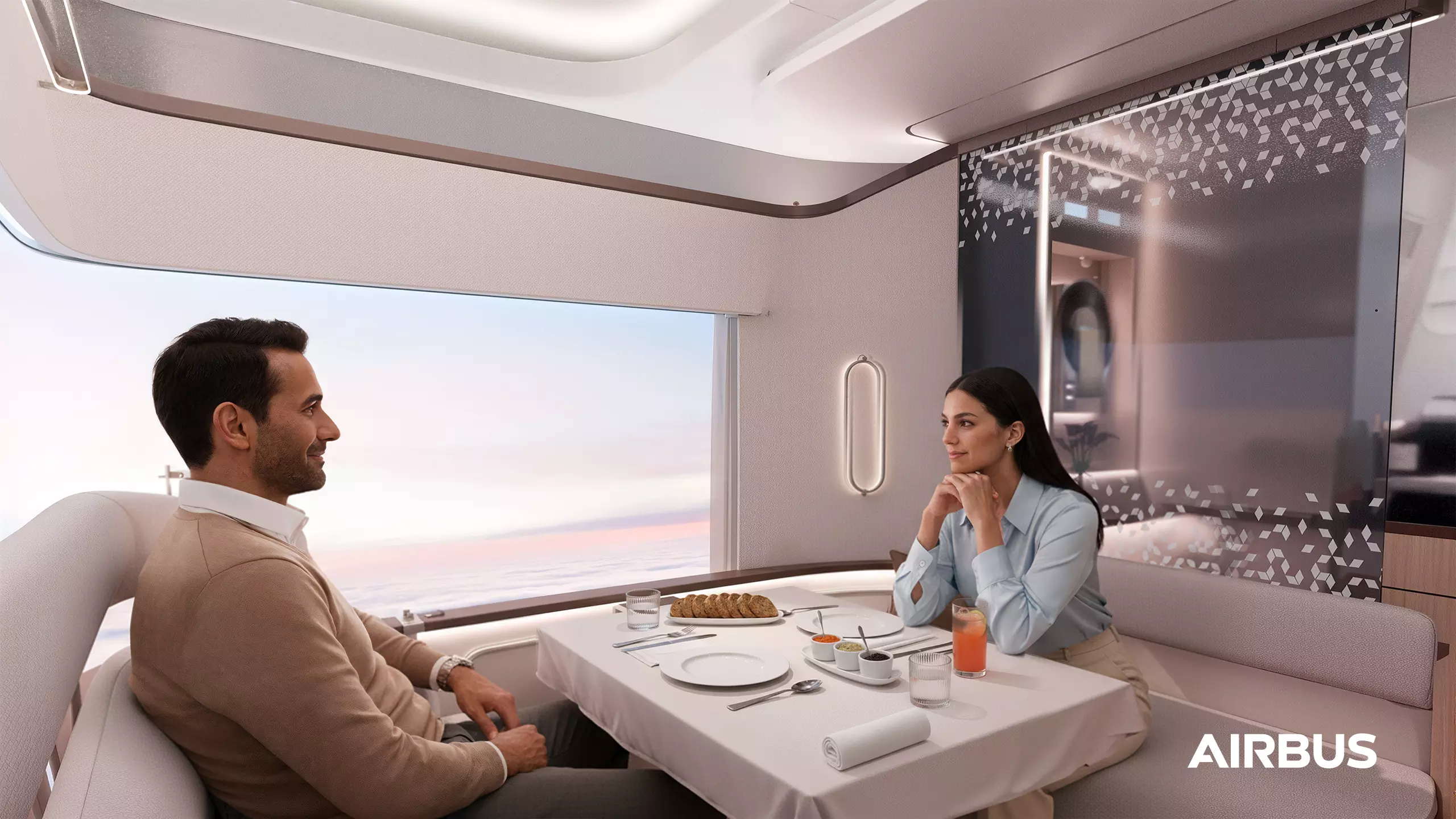 airbus_firstclass_lunch_a350 a350 primeira classe