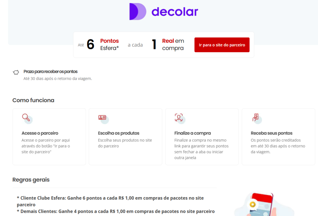 clube esfera mais pontos