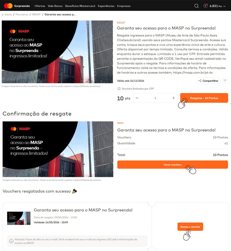 ingressos grátis masp mastercard surpreenda