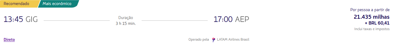 Alerta de passagens PPV! Trechos para a América do Sul a partir de 21.435 milhas LATAM Pass + taxas