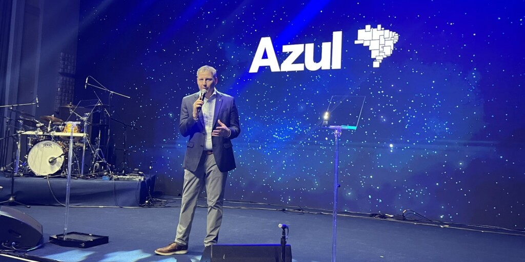 O CEO da Azul, John Rodgerson, em evento no Palácio Tangará (Crédito: Luciane Scarazzati)